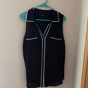 Torrid Black Blouse with White Piping